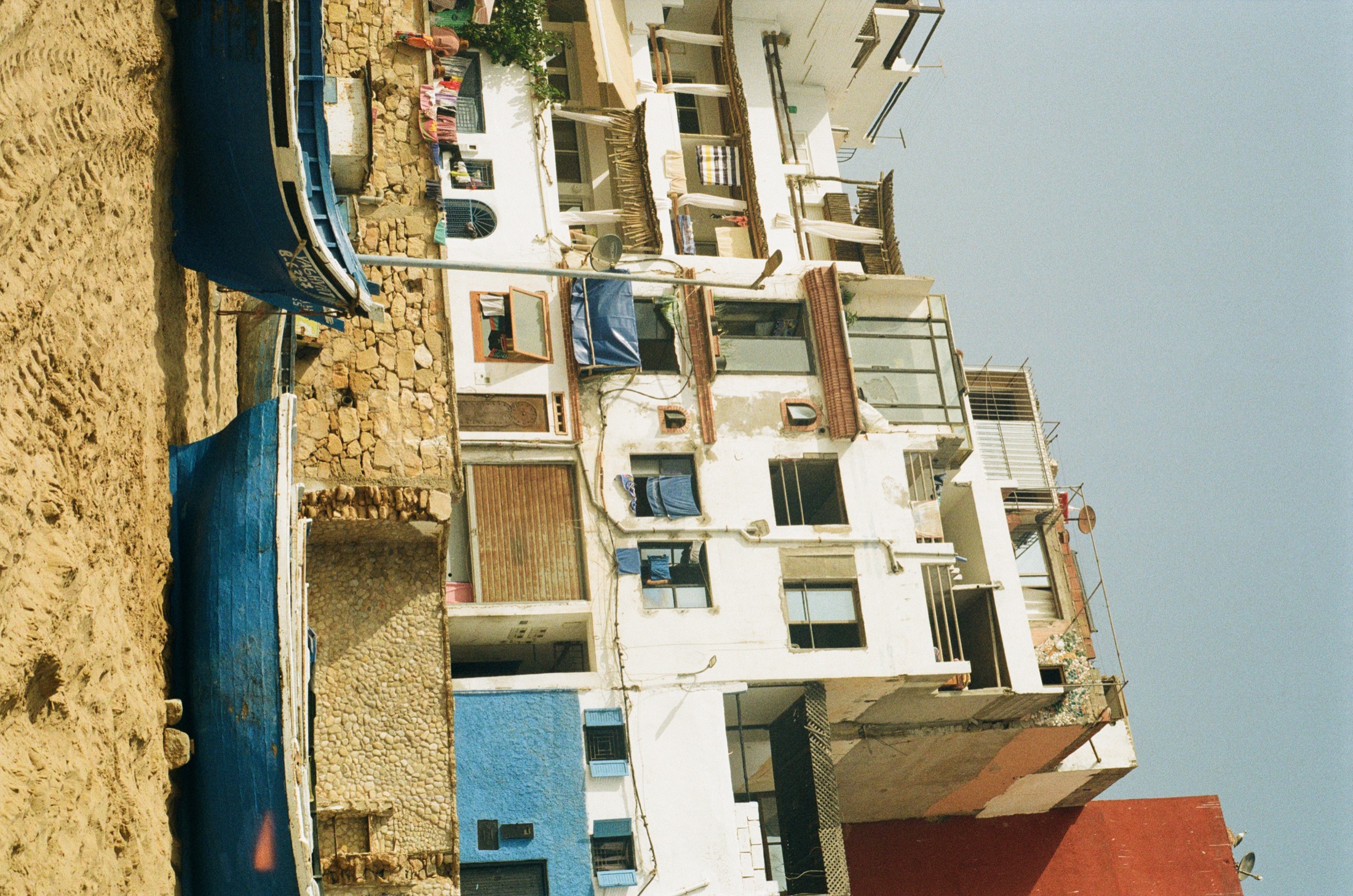 Blue boats, white medina