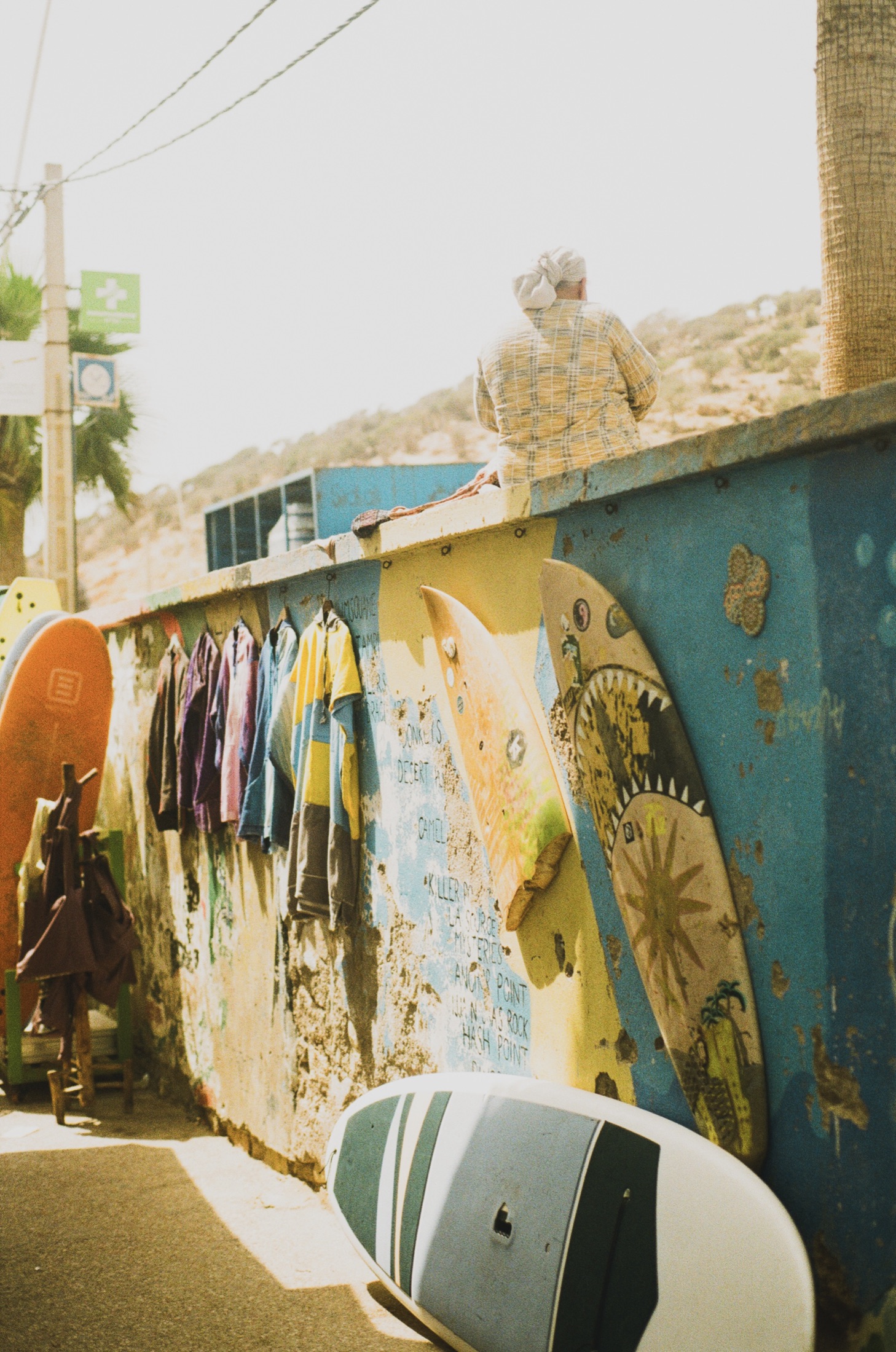 Boards against the wall